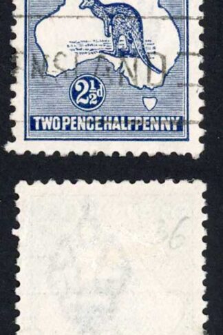 Australia SG36 2 1/2d Deep Blue Kangaroo 3rd wmk Cat 10 pounds