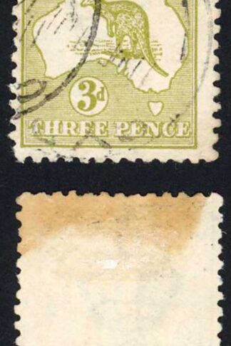 Australia SG5 3d Olive Die I Kangaroo 1st wmk Cat 11 pounds