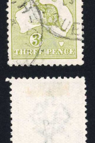 Australia SG5 3d Olive Die I Kangaroo 1st wmk Cat 11 pounds