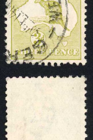 Australia SG37 3d Yellow-Olive Kangaroo 3rd wmk Cat 4.75 pounds