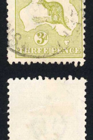 Australia SG37 3d Yellow-Olive Kangaroo 3rd wmk Cat 4.75 pounds