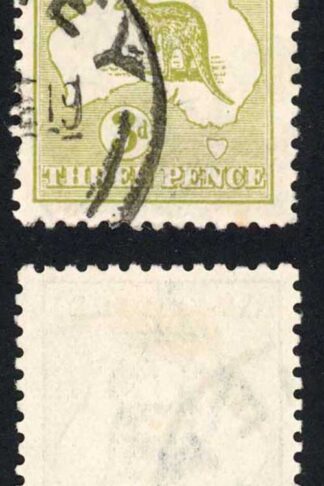 Australia SG37 3d Yellow-Olive Kangaroo 3rd wmk Cat 4.75 pounds