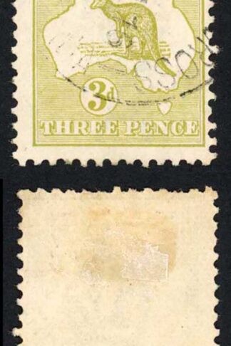 Australia SG37 3d Yellow-Olive Kangaroo 3rd wmk Cat 4.75 pounds