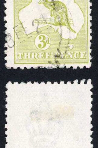 Australia SG37e 3d Light-Olive Kangaroo 3rd wmk Die IIB Cat 13 pounds