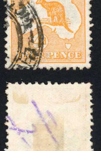 Australia SG3 4d Orange Kangaroo 1st wmk Cat 27 pounds