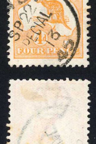 Australia SG3 4d Orange Kangaroo 1st wmk Cat 27 pounds