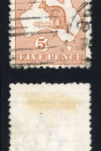 Australia SG8 5d Chestnut Kangaroo 1st wmk Die II Cat 48 pounds