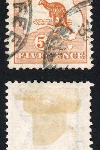 Australia SG8 5d Chestnut Kangaroo 1st wmk Die II Cat 48 pounds