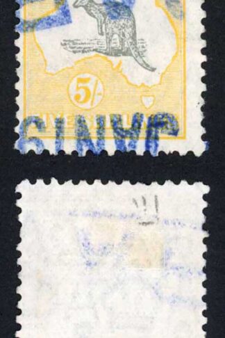 Australia SG111 5/- Grey and Deep Yellow Kangaroo Multiple wmk Cat 120 pounds
