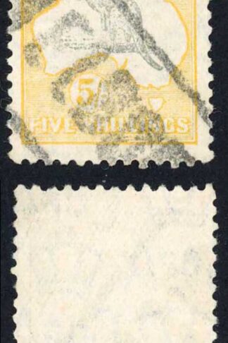 Australia SG111 5/- Grey and Deep Yellow Kangaroo Multiple wmk Cat 120 pounds