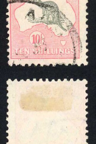 Australia SG136 10/- Kangaroo wmk C of A (Faults) Cat 160 pounds