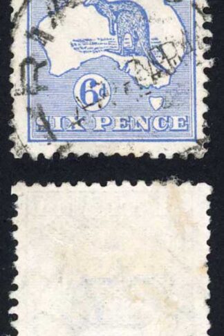 Australia SG9 6d Ultramarine Kangaroo 1st wmk Cat 20 pounds