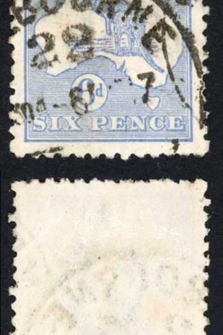 Australia SG9 6d Ultramarine Kangaroo 1st wmk Cat 20 pounds