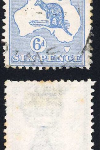 Australia SG9 6d Ultramarine Kangaroo 1st wmk Cat 20 pounds