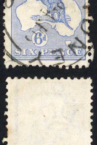 Australia SG38 6d Ultramarine Kangaroo Narrow wmk Cat 7.50 pounds