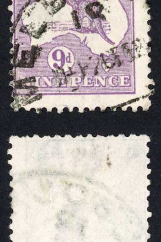 Australia SG27 9d Violet Kangaroo 2nd wmk Cat 48 pounds
