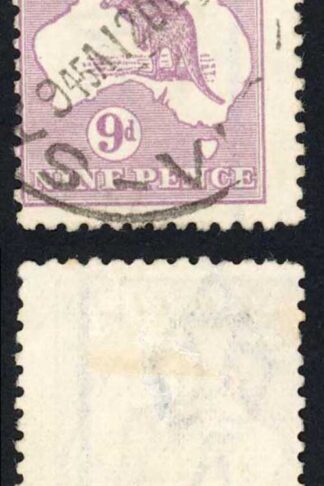 Australia SG27 9d Violet Kangaroo 2nd wmk Cat 48 pounds