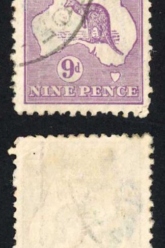 Australia SG39 9d Violet Kangaroo 3rd wmk Cat 11 pounds