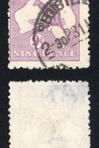 Australia SG39 9d Violet Kangaroo 3rd wmk Cat 11 pounds