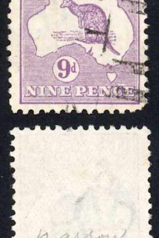 Australia SG39 9d Violet Kangaroo 3rd wmk Cat 11 pounds