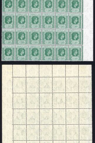 Leeward Is SG96a 1/2d Emerald Block of 30 inc ISI.ANDS Cat 238++ pounds