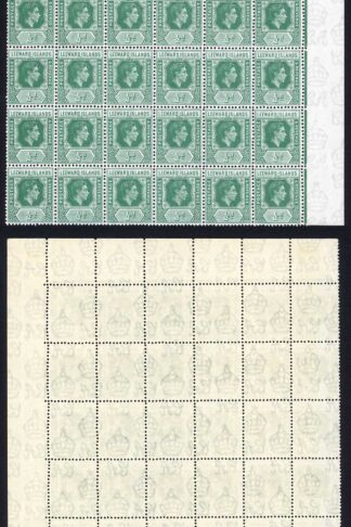 Leeward Is SG96a 1/2d Emerald Block of 30 inc ISI.ANDS Cat 238++ pounds