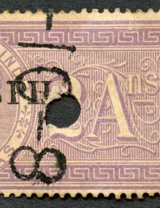 India Telegraph SG T27 1881 2a bright lilac right half opt GRAPH Cat 400 pounds