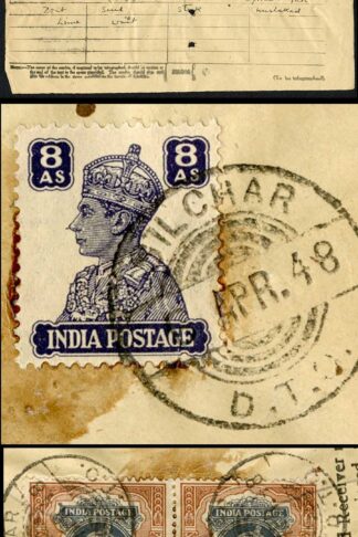 India Telegraph Form with 4 Stamps