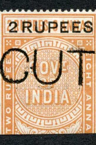 India Telegraph SGT52 2r on 2r8a orange Cat 10 pounds Calcutta Cancel