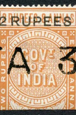 India Telegraph SGT52 2r on 2r8a orange Cat 10 pounds Calcutta Cancel