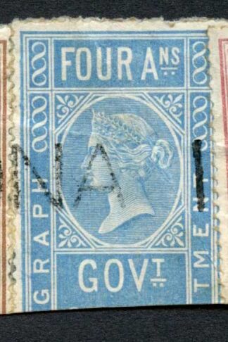 India Telegraph 8a 4a and 2a on piece