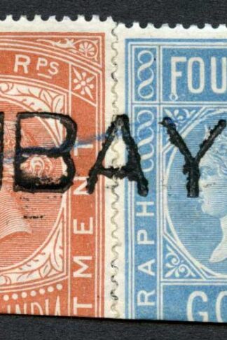 India Telegraph 2 stamps on Small part telegraph form