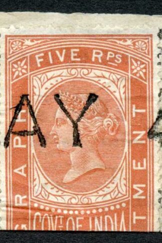 India Telegraph 3 stamps on Small part telegraph form