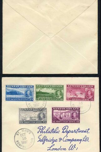 Newfoundland SG257/67 on 2 Selfridge Covers (NOT FDC)
