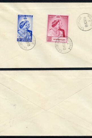 Seychelles SG152/3 Silver Wedding on CTO Cover (not FDC)