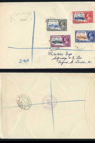 British Virgin Is SG 1935 Silver Jubilee on Registered Cover (not FDC)