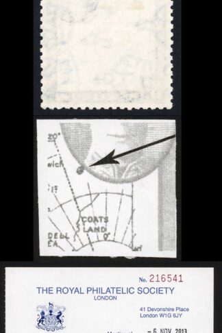 Falkland Dep SGG4d 3d Variety Dot By Oval Used Cat 375 pounds RPS cert