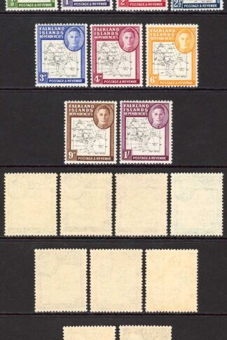 Falkland Dep SGG9/16 Thin Map Set of 9 U/M Cat 90 pounds