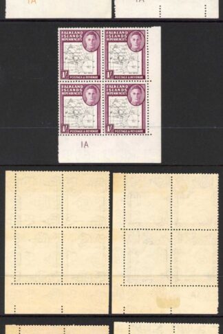 Falkland Dep SGG9a/16a Thin Map Blocks inc Dot in T Cat 544.50 pounds