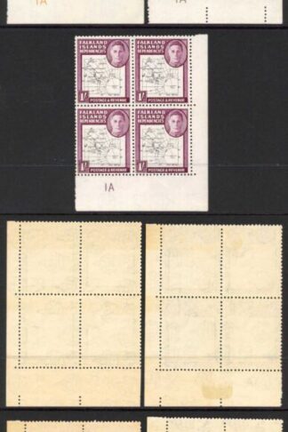 Falkland Dep SGG9a/16a Thin Map Blocks inc Dot in T Cat 544.50 pounds