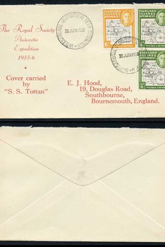 Falkland Dep International Geophysical Expedition Cover carried by SS Tottan
