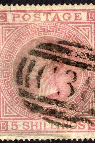 SG Z56 5/- Rose Plate 1 C38 Callao Peru pmk Good Colour