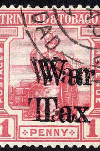 Trinidad and Tobago SG188a 1d WAR TAX Opt DOUBLED