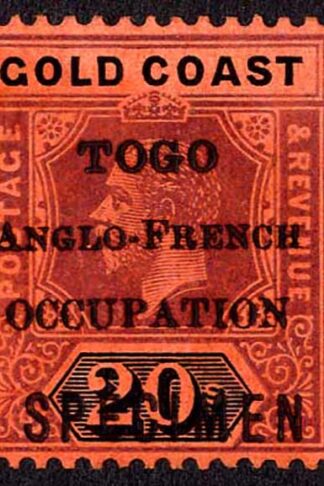 Togo SGH58 20/- Purple and black/red Opt SPECIMEN M/M