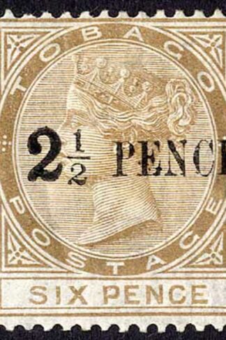 Trinidad and Tobago SG13 2 1/2d on 6d stone M/M (hinge remainder) Cat 100 pounds