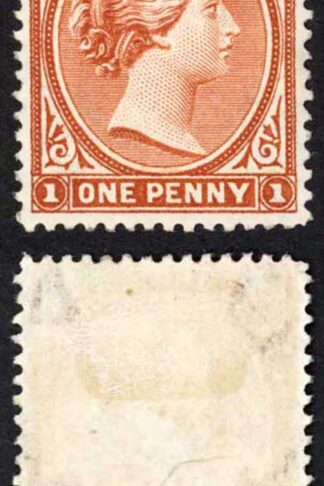 Falkland Is SG18x 1d Orange red-brown wmk Reversed M/M Cat 375 pounds