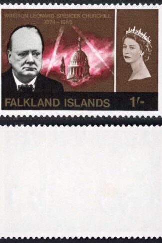 Falkland Is SG225w 1/- Churchill Wmk INVERTED U/M Cat 100 pounds