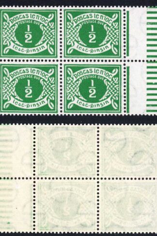 Ireland SGD5 1/2d Post Due (2nd wmk) U/M Block of 4 Cat 120 pounds
