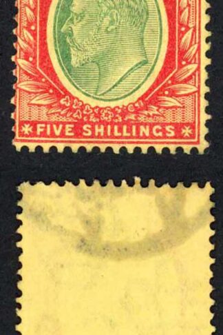Malta SG63 5/- Green and red Wmk Mult Crown CA Cat 90 pounds