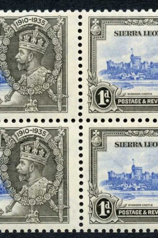 Sierra Leone SG181a 1d Silver Jubilee Extra Flagstaff Cat 87.50 pounds